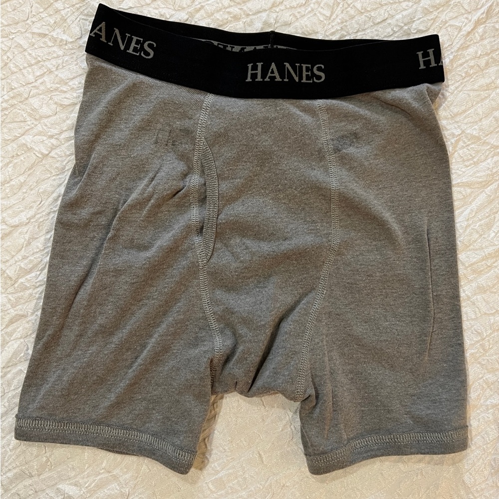 🩲 SMALL HANES GREY BOXER BRIEFS
